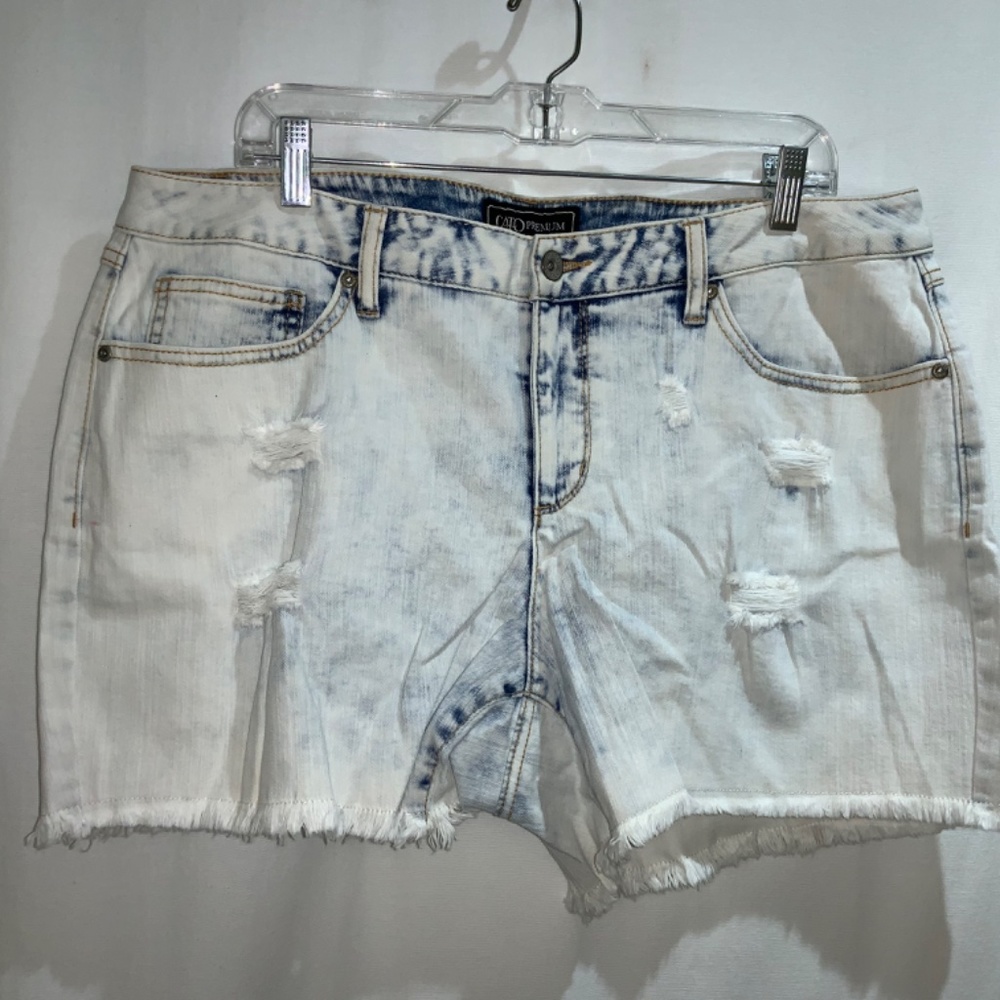 Cato contemporary sz 18W shorts acid wash bleached cutoff denim - Picture 4 of 5